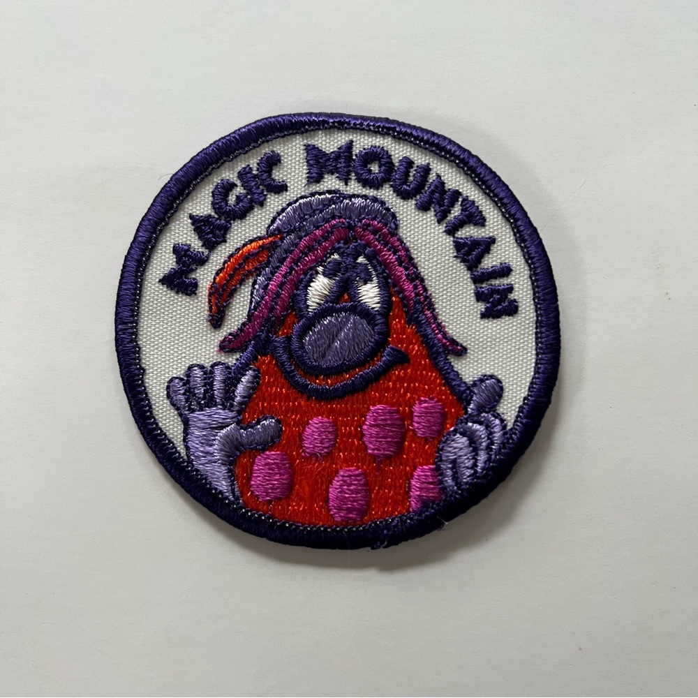 Vintage Magic Mountain Six Flags Patch Troll Badge Amusement Park Souvenir